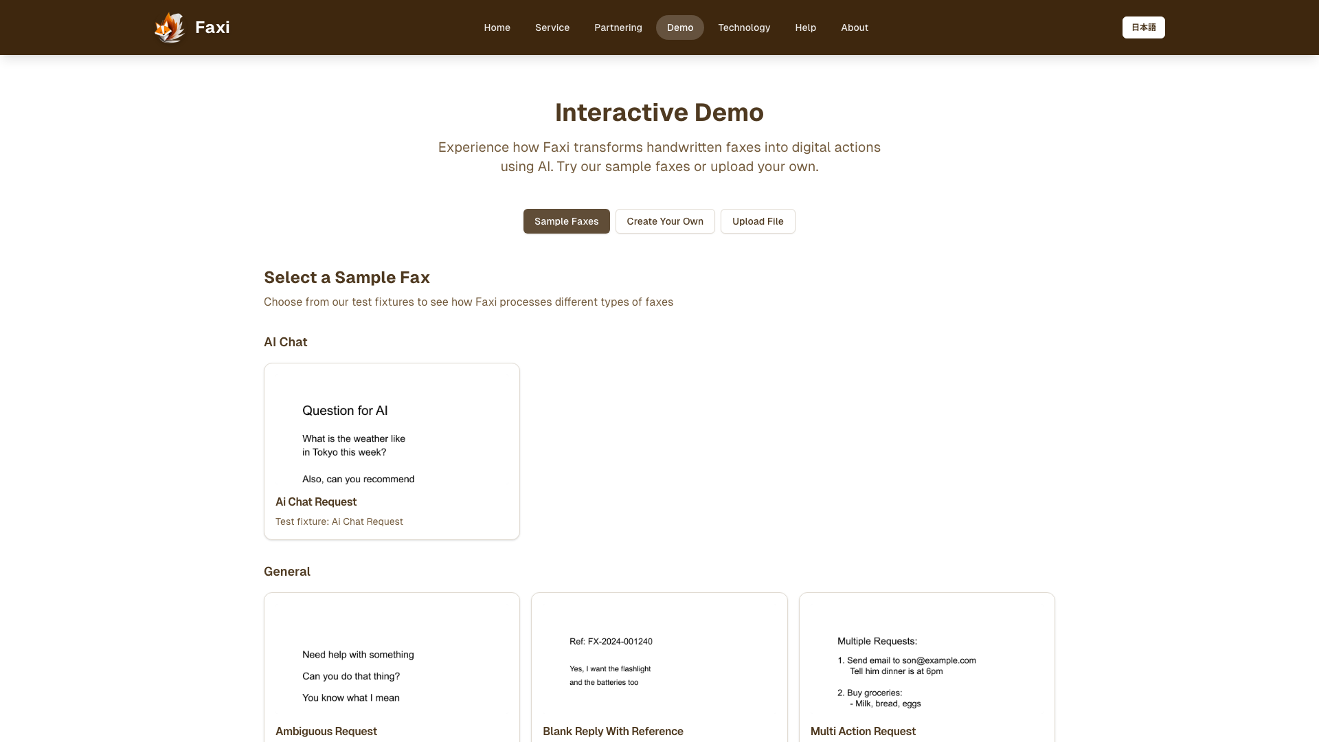 Sample Faxes Gallery